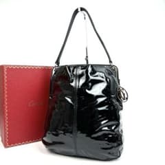 【美品】カルティエ　マルチェロ　ハンドバッグ　マストライン　パンチング　レザー 美品】カルティエ マルチェロ ハンドバッグ マストライン