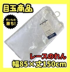目玉商品☆レースのれん☆幅85×丈150cm☆カチオンフラワー☆ホワイトのサムネイル