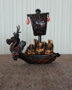 七福神 宝船 置物 龍頭 縁起物のサムネイル