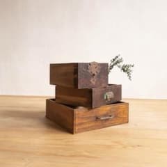 木箱 収納箱 ボックス 3個セット 古道具 古家具 ビンテージ