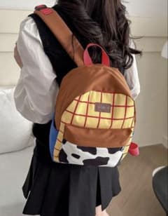 Immediate shipping! Woody-style cow print backpack, brand new, Toy Story backpack.