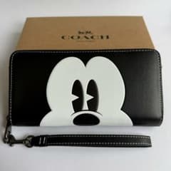 コーチCOACH 長財布 ブラックレザー新品未使用 税抜き本体価格USD$278 COACH コーチ 長財布 ミッキー ブラック CN037 - メルカリ