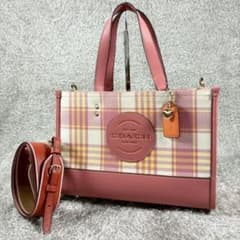 美品✨稀少✨コーチ デンプシー キャリーオール 2way トートバッグ チェック 美品✨稀少✨コーチ デンプシー キャリーオール 2way トートバッグ