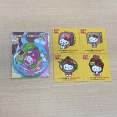 산리오 비매품 키티 씰 4 장 & 마이 멜로디 캔 배치 1 개