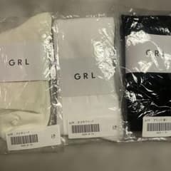 GRL ソックス 3足セット アイボリー オフホワイト ブラックのサムネイル