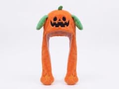 まとめ買い２点ハロウィン 耳が動く帽子 オレンジ パンプキン　黒コウモリ当日発送のサムネイル