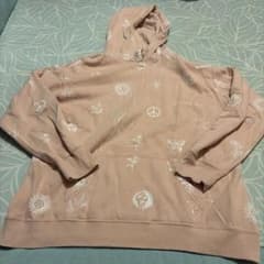 Hollister 総柄プリント フーディー ピンク Sのサムネイル