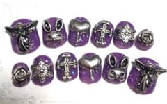 NAIL No♥️200 ジェルネイル ミニ爪 地雷 サブカル ピープス 現品のサムネイル