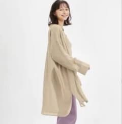 GU シアーバンドカラーロングシャツ長袖　XXLのサムネイル