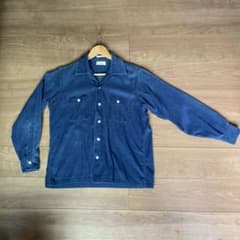 SKIPPER コーデュロイシャツ USA製 ブルー M 長袖 古着のサムネイル