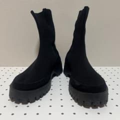emmi 【emmi atelier】ecoニットブーツ　22.5 黒　着画あり