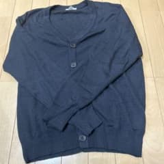 キッズ Vネック カーディガン ブラックのサムネイル