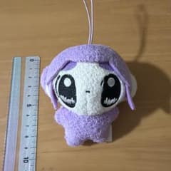 おもちエイリアン　ぬいぐるみマスコット　キーホルダー　紫　ストラップのサムネイル
