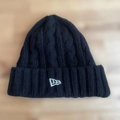 NEW ERA ケーブルニットビーニー ブラックのサムネイル