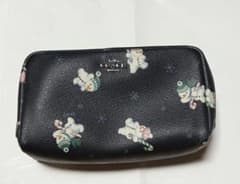 COACH 雪だるま柄 ポーチ ネイビーのサムネイル