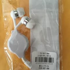 携帯用イヤホン、リール付き  新品未開封のサムネイル
