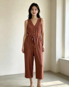 Boden ジャンプスーツ S/M相当 テラコッタ Vネック サロペットのサムネイル