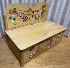 ディズニー ミッキーマウス 収納椅子 ベンチチェア 木箱 小物入れ 昭和