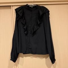 MOUSSY フリルブラウス ブラック Fのサムネイル