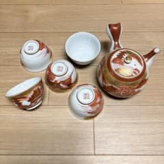 【美品・格安】九谷焼 九谷暁堂 急須＆湯呑み 5客セットのサムネイル