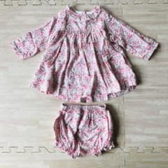 プチバトー　花柄ワンピース　ブルマのセットのサムネイル