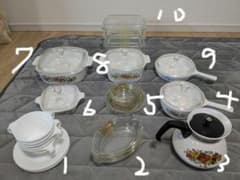 Corning Ware Pyrex 食器セット フルーツ柄　花柄 Corning Ware Pyrex 食器セット フルーツ柄 花柄 - メルカリ