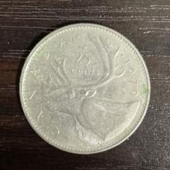 カナダ25セント銀貨　トナカイ　1979年 カナダ 25セント 硬貨 1979年製 アンティーク - メルカリ