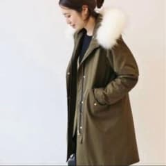 【極美品】イエナ　IENA モッズコート　38サイズ　カーキ　ラクーンファー イエナ IENA モッズコートM 38サイズ カーキ ラクーン ファー付き