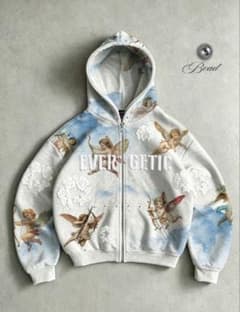 パーカー 天使 短丈 swag opium y2k ziphoodieのサムネイル