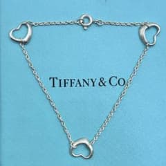 保存袋付き】ティファニー オープンハート ブレスレット 3連 シルバー