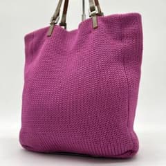 美品】フェンディ ニット ハンドバッグ レザー ウール シルバー金具 