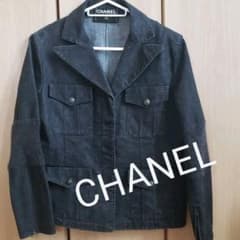 CHANEL アンゴラカシミヤ混  ニット切替 デニムジャケットのサムネイル