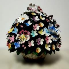 美品】カポディモンテ CAPODIMONTE イタリア 陶花 35cm - メルカリ