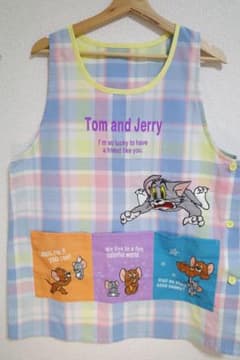 トムとジェリー エプロン パステルチェック 保育士のサムネイル