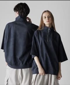 CLEL ネイビー ハーフジップ 半袖スウェットのサムネイル