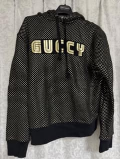 GUCCI スタードット柄 パーカー ブラック/ゴールド - メルカリ