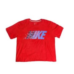 NIKE グラフィック Tシャツ レッド 短丈 古着のサムネイル