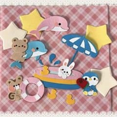 ◇クラフトパンチ◇ペーパークラフト◇ミニ壁面◇アルバム◇夏・プール