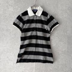 BURBERRY BLUE LABEL ボーダーポロシャツ グレー 38 Y2K - メルカリ