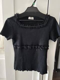 courrèges リブカットソー ブラックのサムネイル