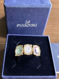 ★SWAROVSKIスワロフスキー　リング【13号】トリコロール