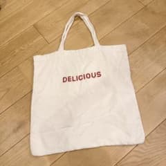 DELICIOUS ロゴ刺繍 トートバッグ ホワイト