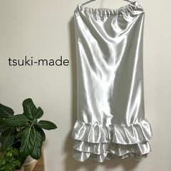 新品・未使用】スカート裾除け サテン シルバー フリル3段 - メルカリ