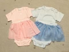 2着セット ボリボンウーフ ロンパース80 双子ちゃんにのサムネイル