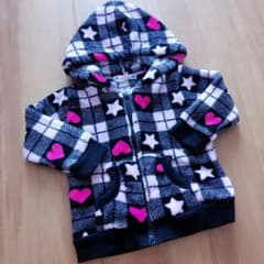 売り切れ★チェック柄もこもこパーカー♡80のサムネイル