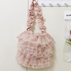 フリル チュール トートバッグ ショルダーバッグ ピンク GRLのサムネイル
