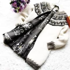 極上HERMESエルメス パリエスプリ香るノルディック ニット コート