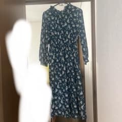 フラワープリント ワンピース グリーン 花柄のサムネイル