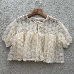 POPPY FLOWER BALLOON TULLE BOLERO あさぎーにょ flower balloon tulle bolero (pink)
