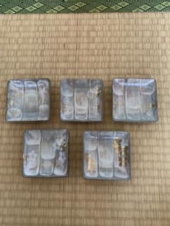 たち吉 角小皿 ５枚セット 金彩草花 取り皿 角皿  和食器  947ー264のサムネイル